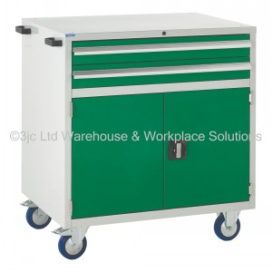 Euroslide Storage Cabinet Mobile 2 Drawers & Cupboard